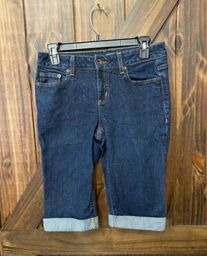 DKNY Womens Jean Cuffed Capri Sz 4